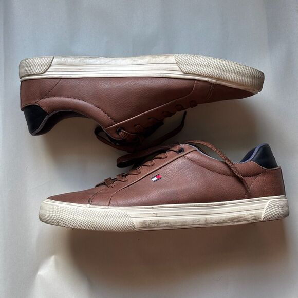 Men's Tommy Hilfiger Men's Sneakers Size 9.5 Brown - Picture 2 of 8
